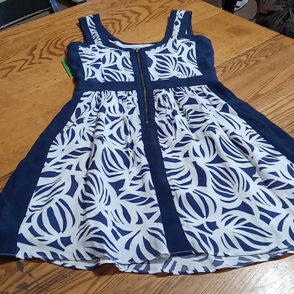LILLY PULITZER DRESS 2 Womens NAVY BLUE WHITE New Summer Party Casual - Picture 4 of 12